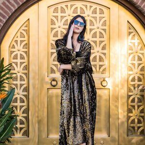 Gold Sequin Cocoon Jacket – Jennafer Grace - Small/Medium